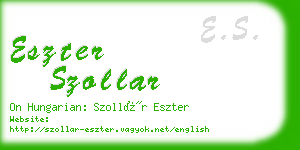 eszter szollar business card